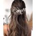 Unicra Bridal Wedding Hair Vine Flower Hair Accessories Silver Rhinestone Headpiece for Women