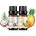Coconut & Pineapple Essential Oils - 100% Pure Organic Natural Plant Oils for Diffuser Aroma Spa Massage Yoga Perfume 2x10ML