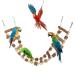Natural wooden bird ladder bird bridge toys hamsters rats climbing conductor bird cage accessories wooden ladders for bird parrot squirrel Totoro sugar glider (72x10x9 cm) 10 Ladders-23.34 3.93nches