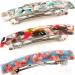 3 Pcs Womens Hair Barrettes Tortoise Cellulose Acetate Barrettes Small French Barrettes Automatic Hair Clips South Sea,Pink,Pastel Color Marble Print