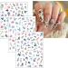 Spring Flower Nail Stickers 18 Sheets Self-Adhesive Nail Decal Summer Floral Nail Art Decoration Design Supplies - Buy Online on GoSupps.com