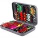 Ancllo fly fishing fly bait fly fishing dry flying wet flies range with waterproof fly box for trout fishing 100 pieces