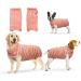 Ouuonno healing suits for dogs surgical relaxation for female male abdominal wounds spay or skin diseases cone-e-neck band alternatives (XXL stripes pink) xxl stripes pink