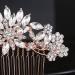 Rose Gold Clear Crystal Wedding Hair Comb with Extra Pins | Hapibuy Wedding Headpiece - Buy Online on GoSupps.com