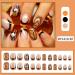 Buy Halloween Press On Nails - Medium Square Black & Yellow French Tips with Pumpkin & Spider Web - 24 Pcs Glossy Fake Nails for Women - Buy Online on GoSupps.com