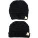 C.C Kids' Black Knit Ski Beanie Hat - Warm & Comfy Children's Winter Headwear - Buy Online on GoSupps.com