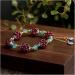 WIPPWER Ankle Bracelets Vintage Natural Garnet Flower Ball Bracelet Tianhe Stone Cloisonne Accessories Aquamarine Jewelry for Men Women Fashion Anklet - Buy Online on GoSupps.com