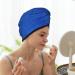 Blue Glitter Hair Towel Wrap | Quick-Dry Hair Turban with Button | Premium Hair Drying Towel - Buy Online on GoSupps.com