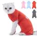 SUNFURA Cat Surgery Recovery Suit, Cat Neuter Recovery Suit with 4 Legs Cat Spay Surgical Onesie for Abdominal Wounds After Surgery, E-Collar Alternative Small Pet Post Bandage Anti-Licking, Pink S Small Red