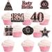 Rngmsi 40th Birthday Cupcake Topper - 40PCS 40th Birthday Decorations Women Rose Gold Cupcake Topper for 1984 40th Birthday Party Decorations Glitter 40th Birthday Party Cupcake Toppers Decor Supplies Rose Gold 40th - Buy Online on GoSupps.com