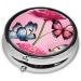 Beautiful Butterfly Round Pill Box - 3 Compartment Mini Decorative Pocket Organizer for Travel & Vitamins - Buy Online on GoSupps.com