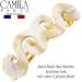 Camila Paris CP3169 Handmade French Hair Barrette Clip - White/Gold, Strong Hold Grip for Women/Girls, No Slip/Durable Styling Accessory - Made in France - Buy Online on GoSupps.com
