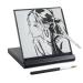 AOVOA Mini Water Drawing Board, Inkless Zen Meditation Board for Drawing, Painting, Writing & Relaxation, Portable Travel Size with 2 Water Brushes Lan Ting Xu