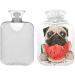 NAANLE Pug Dog Watermelon Heat Bottle | 1L Transparent Hot Water Bottle for Bed Hand & Feet Warmer | Pain Relief & Cold Therapy - Buy Online on GoSupps.com