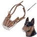Ryltd the brand Yinrikom dog maulkb metal face basket dog muzzle muzzle breathable adjustable leather line suitable for large medium dogs.(Brown m)