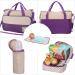 Halovie Multifunction Diaper Backpack - Adjustable Shoulder Bag with Large Capacity & Baby Bottle Holder - Violet - Buy Online on GoSupps.com