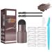 QEEROYO Eyebrow Stamp Eyebrow Stencil Long Lasting Waterproof Eyebrow Powder Set Dark Brown