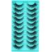 Clear band eyelash russian volume fluffy strip lashes 10 pair of naturally wispy d curly false eyelashes look like extensions ... (htz6)