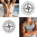 Tattoonova 6 Sheets Temporary Compass Tattoos for Men - Party Favors for Adults, Sea Body Sleeve Designs - Fake Face Tattoos - Buy Online on GoSupps.com