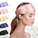 FANTASTIC HOUSE Silk Spa Headbands for Washing Face, 100% Mulberry Silk Scarf for Hair Wrapping, Adjustable Ponytail Face Wash Headbands for Women and Girls for Sleep, Makeup, Sport Pink