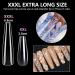 gootrades XXXL Coffin Nail Tips - 360pcs 3XL Extra Long 54mm Sharp Full Cover Clear False Nails | Press On DIY Manicure & Salon Use | 12 Sizes 0-11 - Buy Online on GoSupps.com