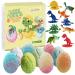 Dino Egg Bath Bomb Gift Set with Dinosaur Inside, 9 Pack Organic Bath Bombs with Surprise Inside, Handmade Fizzy Balls for Kids 18 Piece Set