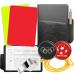 EHIOG referee card set metal pipe with sports referee red yellow yellow card set point book with pencil and decision coin referee equipment for football football game A-referee card set
