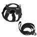 Oneigris dog harness and leash set Mini Trooper puppy dishes with control handle for extra small/small medium -sized dogs black XXS XXS black