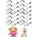 12 Pair Small Doll Glasses Metal Wire Rim Clear Lens Eyewear Fabric Doll Dress up Eyeglasses Classic Retro Mini Sunglasses for Crafts Sunglasses for Dolls Pets Costume Cosplay