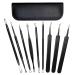 Blackhead Remover Whitehead Remover Tools Pimple Popper Tools Kit 9 in 1 Stainless Steel Blackhead Extraction Tools for Nose Facial Care - Black