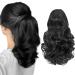 Silk-co 11" Short Curly Ponytail Extension Hair Pieces for Women Hair Extension Clip in Ponytail Hair Extensions Classic Natural Hair - Black 11 Inch Black