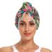 Fashion Floral Pattern Hair Towel 2 Pack Super Absorbent Hair Drying Towel Quick Dry Hair Turbans Head Towel with Button Twisty Wrap for Women Girls