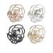 TANG SONG 4PCS Flower Style Small Metal Hair Claw Clips Hair Catch Barrette Jaw Clamp for Women Half Bun Hairpins for Thin Hair (Silver+Gold+Rose Gold+Black) Floral