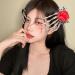 W-LOVNEST Halloween Skull Hair Clip for Women Large Skeleton Hand Hair Pin Female Gothics Flower Side Clip Day of Death Headdress Red - Buy Online on GoSupps.com