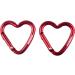 munkees Mini Heart Carabiner Keyring 2 x Red