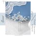 Bride Wedding Pearl Hair Pins - Silver Bridal Accessories for Women | Rhinestone Flower Headpieces - Buy Online on GoSupps.com