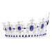 Beaupretty Baroque Bride Crown Queen Blue Silver Rhinestone European Vintage Princess Crown Bridal Tiara Crown for Wedding