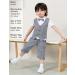 Mintgreen 2-Piece Baby Boys Gentleman Suit | Short Sleeve Outfit Set with Pants | Dark Grey | 0-5 Years - Buy Online on GoSupps.com