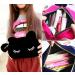 Haodou Flannel Cosmetic Bag - Portable Cute Cat Zipper Handbag & Purse - Ideal 19x12x5cm Pencil Case for Women (Black) - Buy Online on GoSupps.com