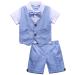 mintgreen Two-Piece Baby Boys Gentleman Suit Infant Outfit Sets Short Sleeve with Pants 0-5 Years 12-18 Months Light Blue