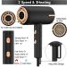Ionic Hair Dryer 1800W with Multiple Settings, Nozzles, and Diffuser - Fast Drying & Constant Temperature Hair Care - Frosted/Black Gold - Ideal for Travel, Home, Salon - Buy Online on GoSupps.com