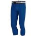 COOLOMG Men Compression Pants Youth Basketball Tights Running Football Baselayer 3/4 Capri Leggings Navy Small