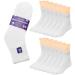 Falari 12-Pack Diabetic Socks Quarter Ankle Unisex Physicians Approved Socks (10-13 White) 10-13 White