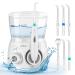 Initio Water Dental Flosser 2 Modes, 10 Adjustable Modes,Oral Irrigator with 600ML Detachable Water Tank, 6 Multifunctional Jet Tips,Water Dental Pick for Braces Care,Teeth Cleaner,White