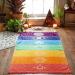 OYEFLY Rainbow Chakra Yoga Mat Sunscreen Shawl Hippy Boho Gypsy Colorful