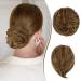 RUWISS HAARDART Lang thin smooth tousled updo bun reea real hair Elegant hair tubes hair tie long scrunchie extension for women 25g 25g chocolate bright brown with golden highlight