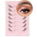 ONLYALL Half eyelashes false eyelashes natural look wispy eyelashes natural half lashes clear band eyelash pack 3d faux mink eyelashes 7 couples c02