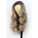 Shop Porsmeer Long Brown Blonde Ombre Wigs - Natural Synthetic Hair Curly & Wavy Styles for Women | Perfect for Everyday Anime Cosplay Halloween & Carnival - Buy Online on GoSupps.com