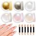 Poudre ongles BISHENGYF - Effet miroir brillant - Effet chrom - F e sir ne - Blanc perle - Poudre chrom e pour ongles - D coration DIY Or Argent Blanc Jaune Bleu Vert Aurore