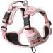 Heele Dog Crockery & Reflective Anti-Pull Harness for Medium Dogs | Adjustable Soft & Breathable | Floral Pink Design - Buy Online on GoSupps.com